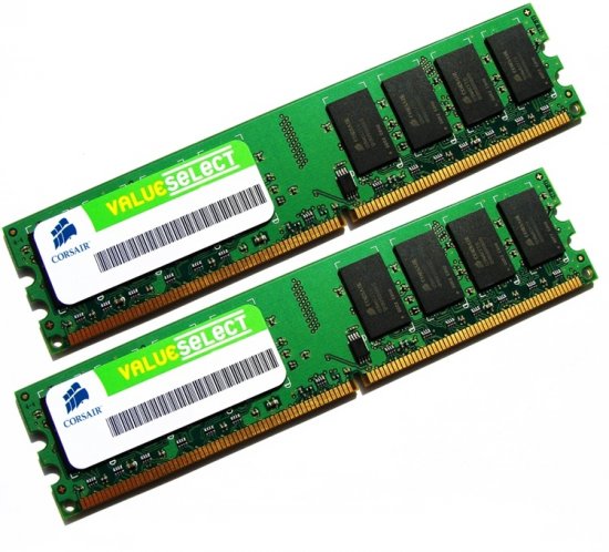 Corsair VS1GBKIT667D2 1GB (2 x 512MB Kit) CL5 667MHz PC2-5300 240-pin DIMM, Non-ECC DDR2 Desktop Memory - Discount Prices, Technical Specs and Reviews