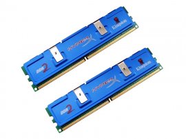Kingston KHX6400D2B1K2/2G 2GB (2 x 1GB Kit) CL5 800MHz PC2-6400 HyperX Blu 240-pin DIMM, Non-ECC DDR2 Desktop Memory - Discount Prices, Technical Specs and Reviews