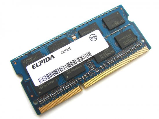 Elpida EBJ81UG8EFU0-GN-F 8GB PC3-12800 1600MHz 204pin Laptop / Notebook SODIMM CL11 1.35V (Low Voltage) Non-ECC DDR3 Memory - Discount Prices, Technical Specs and Reviews