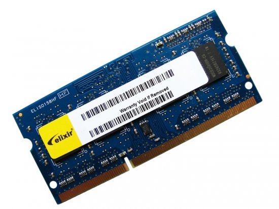Elixir M2S2G64CB88G5N-DI 2GB PC3-12800 1600MHz 204pin Laptop / Notebook SODIMM CL11 1.5V Non-ECC DDR3 Memory - Discount Prices, Technical Specs and Reviews