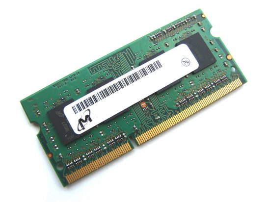 Micron MT4KTF25664HZ-1G6E1 2GB PC3-12800 1600MHz 204pin Laptop / Notebook SODIMM CL11 1.35V (Low Voltage) Non-ECC DDR3 Memory - Discount Prices, Technical Specs and Reviews
