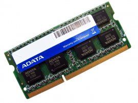 ADATA AD3S1600W8G11-R 8GB PC3-12800 1600MHz 204pin Laptop / Notebook SODIMM CL11 1.5V Non-ECC DDR3 Memory - Discount Prices, Technical Specs and Reviews