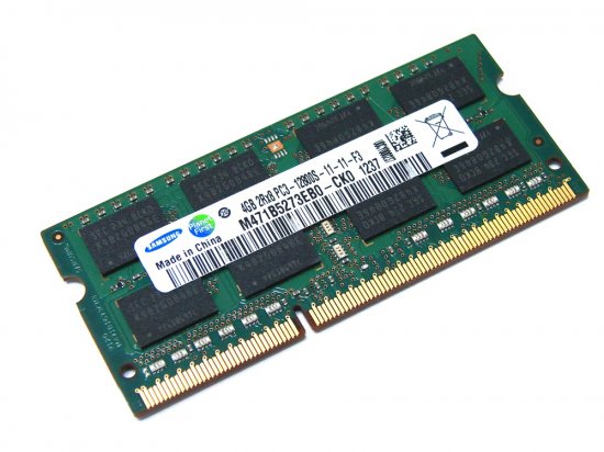 Samsung M471B5273EB0-CK0 4GB PC3-12800S-11-11-F3 1600MHz 204pin Laptop / Notebook SODIMM CL11 1.5V Non-ECC DDR3 Memory - Discount Prices, Technical Specs and Reviews