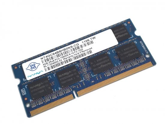 Nanya NT4GC64B8HB0NS-CG 4GB PC3-10600S-9-10-F2 1333MHz 204pin Laptop / Notebook SODIMM CL9 1.5V Non-ECC DDR3 Memory - Discount Prices, Technical Specs and Reviews