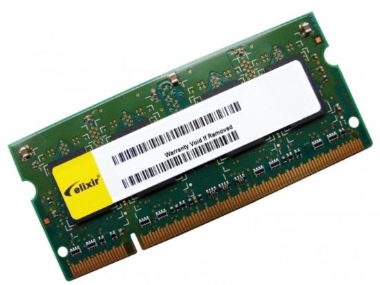 Elixir M2N51264TUH8A2F-37B 512MB PC2-4200 533MHz 200pin Laptop / Notebook Non-ECC SODIMM CL4 1.8V DDR2 Memory - Discount Prices, Technical Specs and Reviews