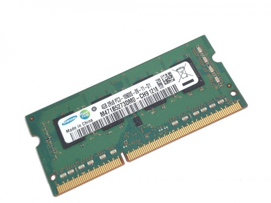 Samsung M471B5273DM0-CH9 4GB PC3-10600S-09-11-D1 2Rx8 1333MHz 204pin Laptop / Notebook SODIMM CL9 1.5V Non-ECC DDR3 Memory - Discount Prices, Technical Specs and Reviews