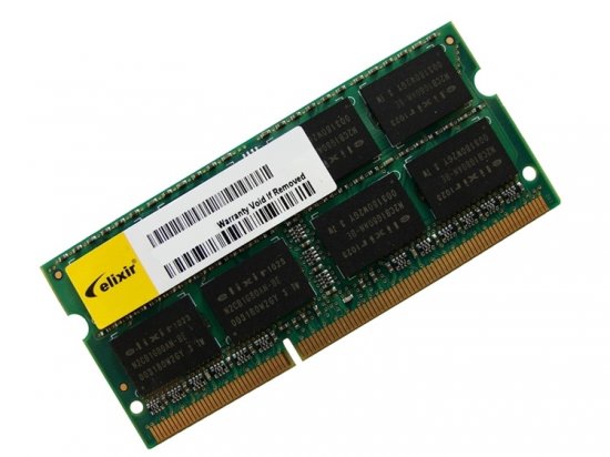 Elixir M2YFG64CB88B7N-CG 4GB PC3-10600 1333MHz 204pin Laptop / Notebook SODIMM CL9 1.5V Non-ECC DDR3 Memory - Discount Prices, Technical Specs and Reviews
