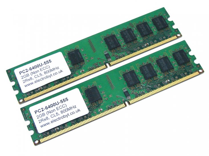 Electrobyt PC2-6400U-555 4GB (2 x 2GB Kit) 800MHz 2Rx8 CL5 240-pin DIMM, Non-ECC DDR2 Desktop Memory (GREEN) - Discount Prices, Technical Specs and Reviews - Click Image to Close