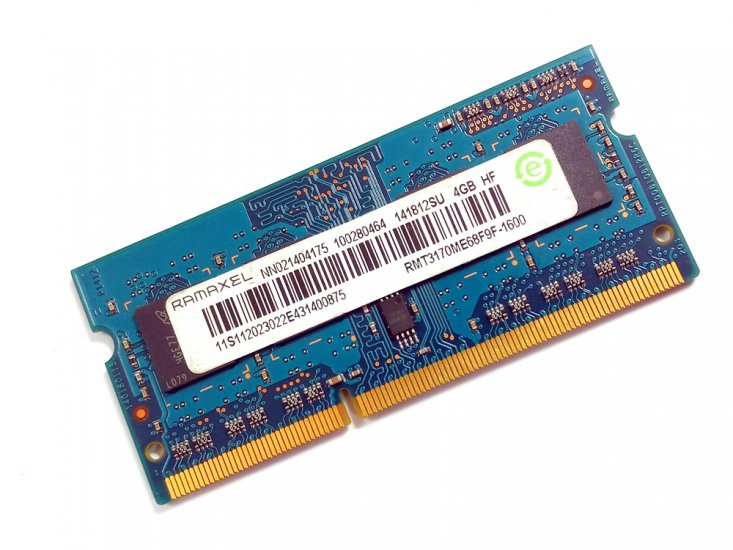 Ramaxel RMT3170ME68F9F-1600 4GB PC3-12800 1600MHz 204pin Laptop / Notebook SODIMM CL11 1.35V (Low Voltage) Non-ECC DDR3 Memory - Discount Prices, Technical Specs and Reviews - Click Image to Close