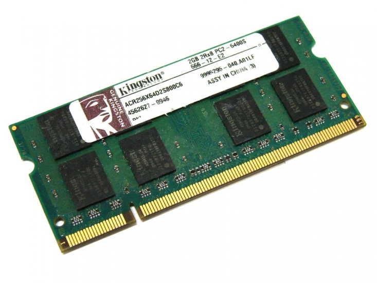 Kingston ACR256X64D2S800C6 2GB PC2-6400S-666-12-E2 800MHz 2Rx8 200pin Laptop / Notebook Non-ECC SODIMM CL6 1.8V DDR2 Memory - Discount Prices, Technical Specs and Reviews - Click Image to Close