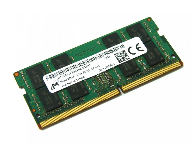 Micron MTA16ATF2G64HZ-2G3H1 16GB PC4-2400T-SE1-11 2Rx8 2400MHz PC4-19200 260pin Laptop / Notebook SODIMM CL17 1.2V Non-ECC DDR4 Memory - Discount Prices, Technical Specs and Reviews (Green) - Click Image to Close