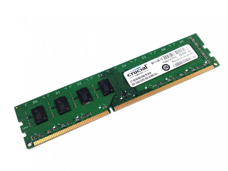 Crucial CT102464BA160B 8GB PC3-12800U 2Rx8 1600MHz 240-Pin Desktop DDR3 Memory - Discount Prices, Technical Specs and Reviews - Click Image to Close