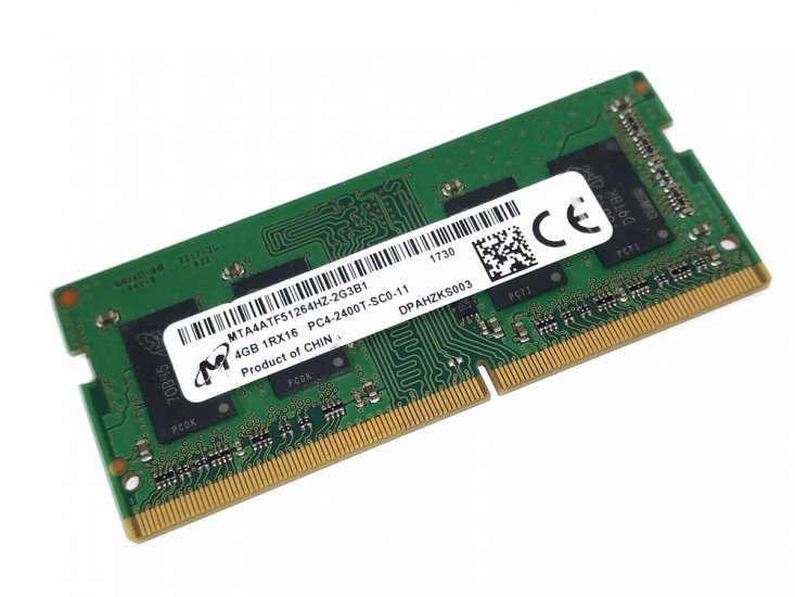 Micron MTA4ATF51264HZ-2G3B1 4GB PC4-2400T-SC0-11 1Rx16 2400MHz PC4-19200 260pin Laptop / Notebook SODIMM CL17 1.2V Non-ECC DDR4 Memory - Discount Prices, Technical Specs and Reviews (Green) - Click Image to Close