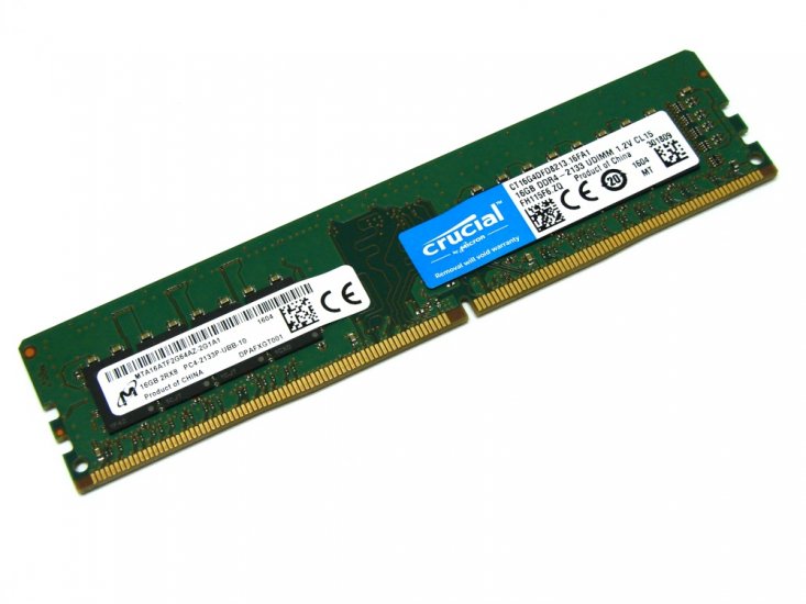 Crucial CT16G4DFD8213 16GB PC4-2133P-UBB-10, PC4-17000, 2133MHz, 2Rx8 CL15, 1.2V, 288pin DIMM, Desktop DDR4 Memory - Discount Prices, Technical Specs and Reviews - Click Image to Close