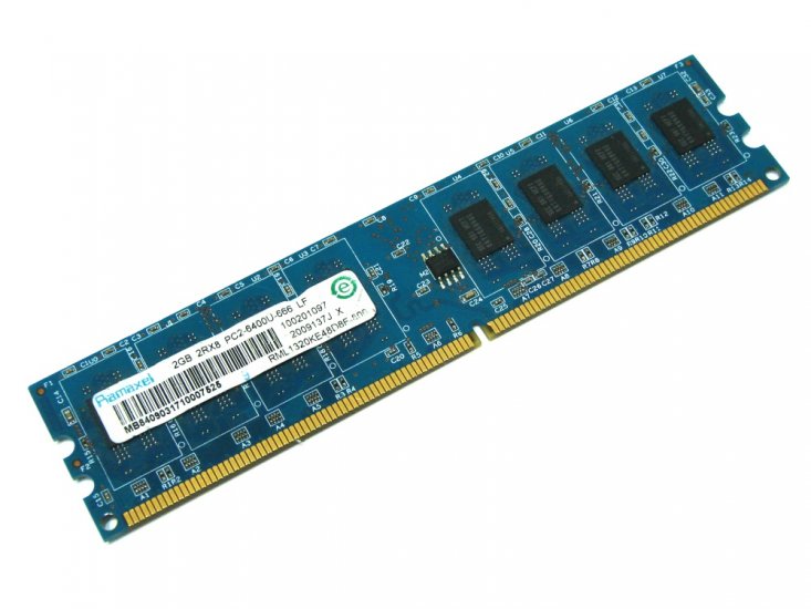 Ramaxel RML1320KE48D8F-800 2GB 2Rx8 PC2-6400U-666 800MHz 240-pin DIMM, Non-ECC DDR2 Desktop Memory - Discount Prices, Technical Specs and Reviews - Click Image to Close