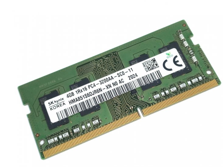 Hynix HMA851S6DJR6N-XN 4GB PC4-3200AA-SC0-11 1Rx16 3200MHz PC4-25600 260pin Laptop / Notebook SODIMM CL22 1.2V Non-ECC DDR4 Memory - Discount Prices, Technical Specs and Reviews (Green) - Click Image to Close