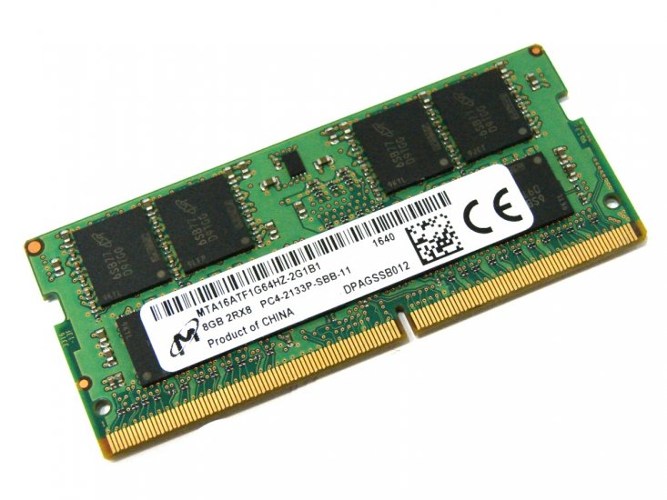 Micron MTA16ATF1G64HZ-2G1B1 8GB PC4-2133P-SBB-11 2Rx8 2133MHz PC4-17000 260pin Laptop / Notebook SODIMM CL15 1.2V Non-ECC DDR4 Memory - Discount Prices, Technical Specs and Reviews - Click Image to Close