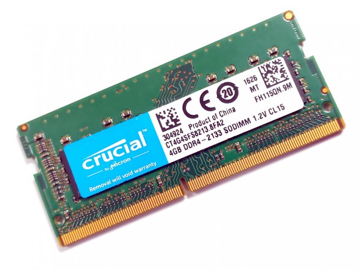 Crucial CT4G4SFS8213 4GB 1Rx8 2133MHz PC4-17000 260pin Laptop / Notebook SODIMM CL15 1.2V Non-ECC DDR4 Memory - Discount Prices, Technical Specs and Reviews - Click Image to Close