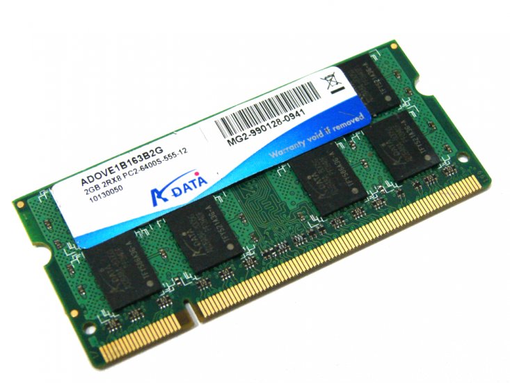 ADATA ADOVE1B163B2G 2GB PC2-6400S-555-12 2Rx8 PC2-6400 800MHz 200pin Laptop / Notebook Non-ECC SODIMM CL5 1.8V DDR2 Memory - Discount Prices, Technical Specs and Reviews - Click Image to Close