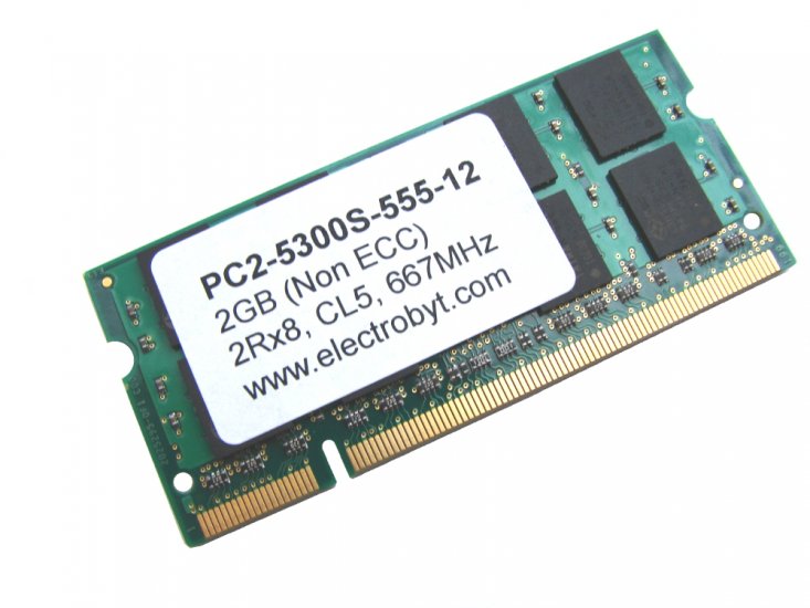 Electrobyt PC2-5300S-555-12 2GB 667MHz 2Rx8 200pin Laptop / Notebook Non-ECC SODIMM CL5 1.8V DDR2 Memory - Discount Prices, Technical Specs and Reviews - Click Image to Close