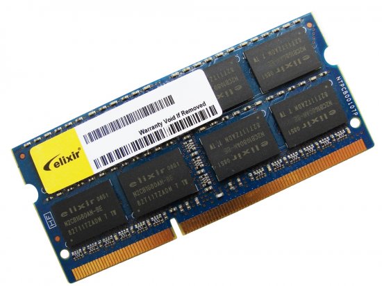 Elixir M2S2G64CB8HA4N-BE 2GB PC3-8500S-7-10-F0 2Rx8 1066MHz 204pin Laptop / Notebook SODIMM CL7 1.5V Non-ECC DDR3 Memory - Discount Prices, Technical Specs and Reviews
