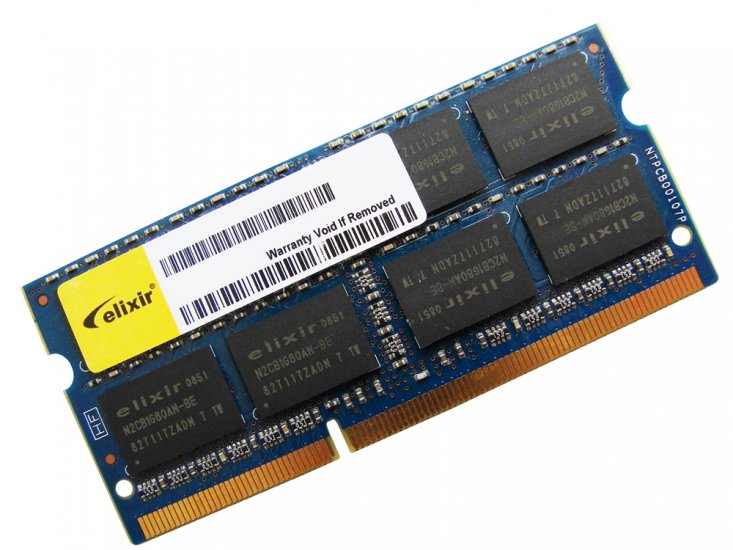Elixir M2S4G64CB8HB5N-BE 4GB PC3-8500S-7-10-F2 1066MHz 204pin Laptop / Notebook SODIMM CL7 1.5V Non-ECC DDR3 Memory - Discount Prices, Technical Specs and Reviews - Click Image to Close