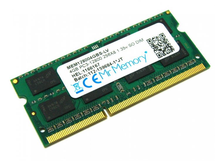 Mr Memory MEM128004GBS-LV 4GB PC3L-12800S 2Rx8 256X8 1600MHz 204-pin Laptop / Notebook SODIMM CL11 1.35V Non-ECC DDR3 Memory - Discount Prices, Technical Specs and Reviews - Click Image to Close