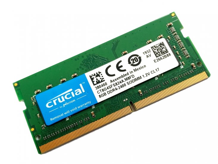 Crucial CT8G4SFS824A 8GB 1Rx8 2400MHz PC4-19200 260pin Laptop / Notebook SODIMM CL17 1.2V Non-ECC DDR4 Memory - Discount Prices, Technical Specs and Reviews - Click Image to Close
