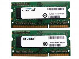 Crucial CT2KIT25664BF160B 4GB (2 x 2GB Kit) PC3-12800 1600MHz 204pin Laptop / Notebook SODIMM CL11 1.35V (Low Voltage) Non-ECC DDR3 Memory - Discount Prices, Technical Specs and Reviews