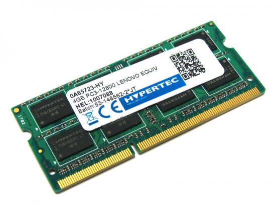 Hypertec 0A65723-HY 4GB PC3-12800S 2Rx8 1600MHz 204-pin Lenovo Equivalent Laptop / Notebook SODIMM CL11 1.5V Non-ECC DDR3 Memory - Discount Prices, Technical Specs and Reviews (Green)