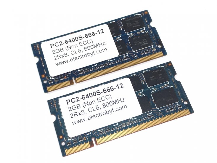 Electrobyt PC2-6400S-666-12 4GB (2 x 2GB Kit) 2Rx8 PC2-6400 800MHz 200pin Laptop / Notebook Non-ECC SODIMM CL6 1.8V DDR2 Memory - Discount Prices, Technical Specs and Reviews (BLUE) - Click Image to Close