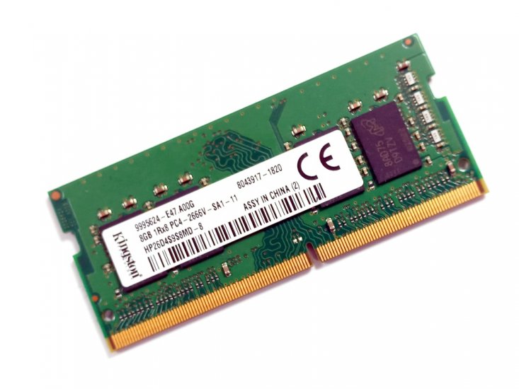 Kingston HP26D4S9S8MD-8 8GB PC4-2666V-SA1-11 1Rx8 2666MHz PC4-21300 260pin Laptop / Notebook SODIMM CL19 1.2V Non-ECC DDR4 Memory - Discount Prices, Technical Specs and Reviews - Click Image to Close