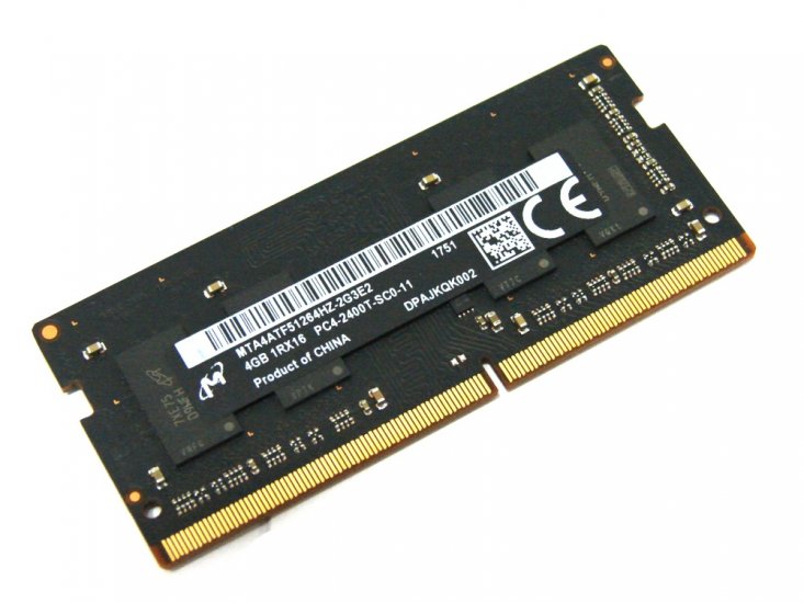 Micron MTA4ATF51264HZ-2G3E2 4GB PC4-2400T-SC0-11 1Rx16 2400MHz PC4-19200 260pin Laptop / Notebook SODIMM CL17 1.2V Non-ECC DDR4 Memory - Discount Prices, Technical Specs and Reviews (Black) - Click Image to Close