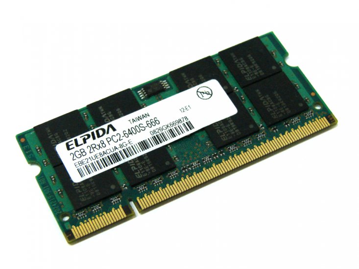Elpida EBE21UE8ACUA-8G-E 2GB PC2-6400S-666 800MHz 200pin Laptop / Notebook Non-ECC SODIMM CL6 1.8V DDR2 Memory - Discount Prices, Technical Specs and Reviews - Click Image to Close