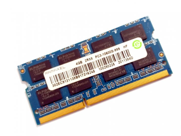 Ramaxel 100280225 4GB 2Rx8 PC3-10600S-999 1333MHz 204pin Laptop / Notebook SODIMM CL9 1.5V Non-ECC DDR3 Memory - Discount Prices, Technical Specs and Reviews - Click Image to Close