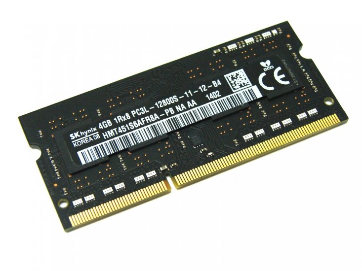 Hynix HMT451S6AFR8A-PB 4GB PC3L-12800S-11-12-B4 1Rx8 1600MHz 204pin Laptop / Notebook SODIMM CL11 1.35V (Low Voltage) Non-ECC DDR3 Memory - Discount Prices, Technical Specs and Reviews (Black) - Click Image to Close