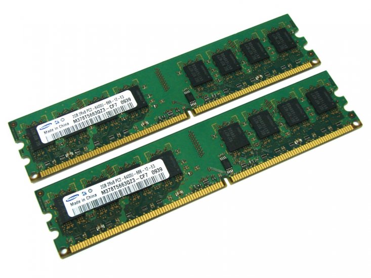 Samsung M378T5663QZ3-CF7 4GB (2 x 2GB Kit) PC2-6400U-666-12-E3 2Rx8 800MHz 240-pin DIMM, Non-ECC DDR2 Desktop Memory - Discount Prices, Technical Specs and Reviews - Click Image to Close