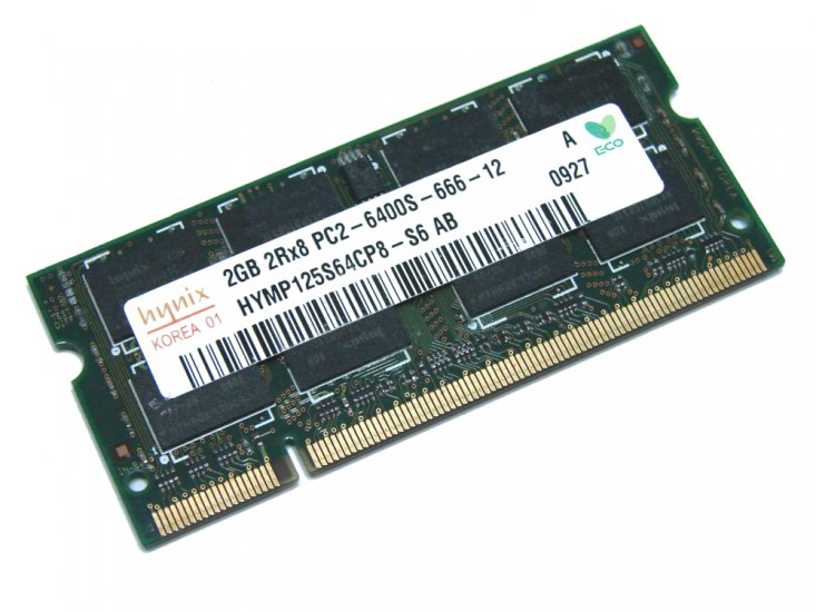 Hynix HYMP125S64CP8-S6 2GB PC2-6400S-666-12 PC2-6400 800MHz 200pin Laptop / Notebook Non-ECC SODIMM CL6 1.8V DDR2 Memory - Discount Prices, Technical Specs and Reviews (Green) - Click Image to Close
