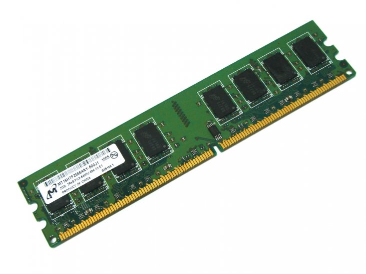 Micron MT16HTF25664AY-800J1 2GB 2Rx8 CL6 800MHz PC2-6400U-666-13-E1 240-pin DIMM, Non-ECC DDR2 Desktop Memory - Discount Prices, Technical Specs and Reviews - Click Image to Close