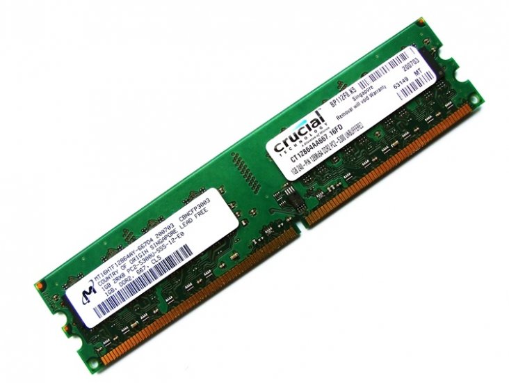 Crucial CT12864AA667.16FD PC2-5300U-555-12-E0 1GB 2Rx8 240-pin DIMM, Non-ECC DDR2 Desktop Memory - Discount Prices, Technical Specs and Reviews - Click Image to Close