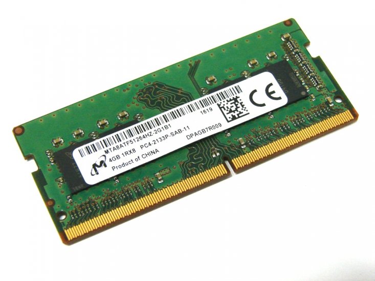 Micron MTA8ATF51264HZ-2G1B1 4GB PC4-2133P-SAB-11 1Rx8 2133MHz PC4-17000 260pin Laptop / Notebook SODIMM CL15 1.2V Non-ECC DDR4 Memory - Discount Prices, Technical Specs and Reviews - Click Image to Close