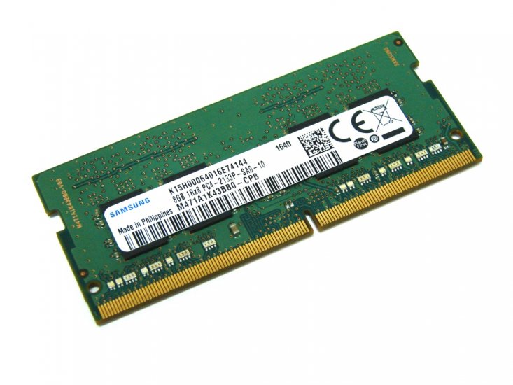 Samsung M471A1K43BB0-CPB 8GB PC4-2133P-SA0-10 1Rx8 2133MHz PC4-17000 260pin Laptop / Notebook SODIMM CL15 1.2V Non-ECC DDR4 Memory - Discount Prices, Technical Specs and Reviews - Click Image to Close