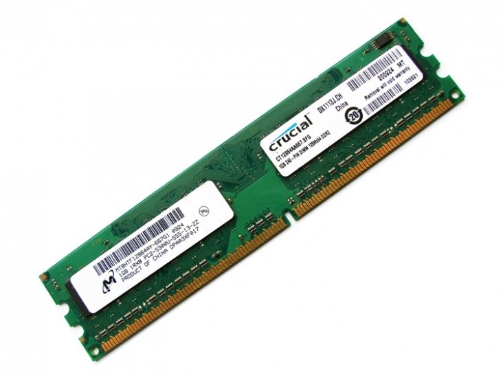 Crucial CT12864AA667 1GB PC2-5300U-555-13-ZZ 1Rx8 240-pin DIMM, Non-ECC DDR2 Desktop Memory - Discount Prices, Technical Specs and Reviews - Click Image to Close