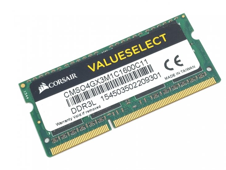 Corsair Value Select CMSO4GX3M1C1600C11 4GB PC3-12800 1600MHz 204pin Laptop / Notebook SODIMM CL11 1.35V (Low Voltage) Non-ECC DDR3 Memory - Discount Prices, Technical Specs and Reviews - Click Image to Close