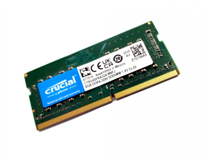 Crucial CT8G4SFRA32A 8GB 1Rx8 3200MHz PC4-25600 260pin Laptop / Notebook SODIMM CL22 1.2V Non-ECC DDR4 Memory - Discount Prices, Technical Specs and Reviews - Click Image to Close