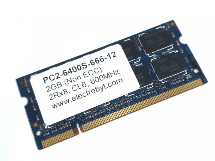 Electrobyt PC2-6400S-666-12 2GB 2Rx8 PC2-6400 800MHz 200pin Laptop / Notebook Non-ECC SODIMM CL6 1.8V DDR2 Memory - Discount Prices, Technical Specs and Reviews (BLUE) - Click Image to Close