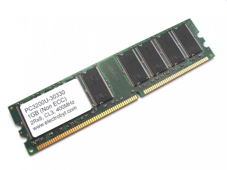 electrobyt PC3200U-30330 1GB 2Rx8 CL3 PC3200 400MHz 184-Pin DIMM, DDR RAM Memory - Discount Prices, Technical Specs and Reviews - Click Image to Close