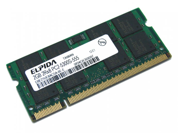 Elpida EBE21UE8ACSA-6E-E 2GB PC2-5300S-555 667MHz 200pin Laptop / Notebook Non-ECC SODIMM CL5 1.8V DDR2 Memory - Discount Prices, Technical Specs and Reviews - Click Image to Close