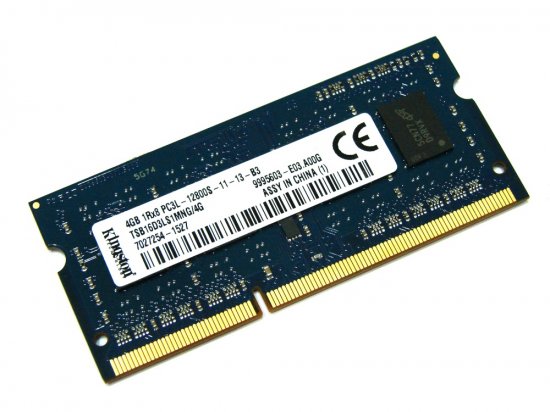 Kingston TSB16D3LS1MNG/4G 4GB PC3L-12800S-11-13-B3 1600MHz 1Rx8 204-pin Laptop / Notebook SODIMM CL11 1.35V (Low Voltage) Non-ECC DDR3 Memory - Discount Prices, Technical Specs and Reviews