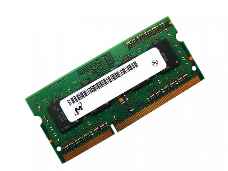 Micron MT4KTF25664HZ-1G4E1 2GB PC3-10600 1333MHz 204pin Laptop / Notebook SODIMM CL9 1.35V (Low Voltage) Non-ECC DDR3 Memory - Discount Prices, Technical Specs and Reviews - Click Image to Close
